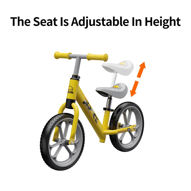 B.Duck - Kids Balance Bike, Adjustable seat & handlebar, Anti-slip Handle & Wheels, Indoor/Outdoor Ride, Yellow, 2-5 Y - Image 3